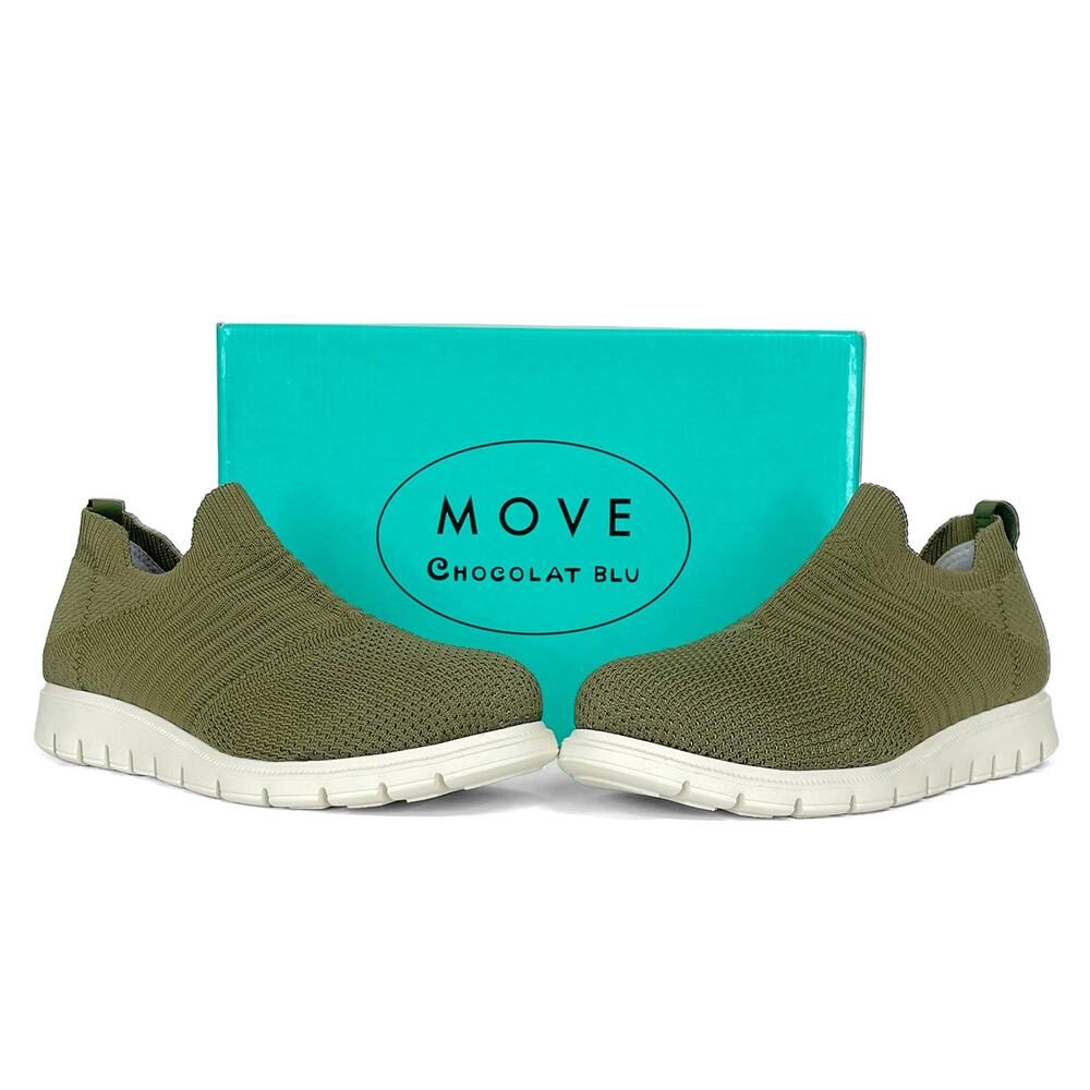 Chocolat Blu Blink Knit Slip On Sneakers Sz 41 10 New $98 Green Comfort Shoes